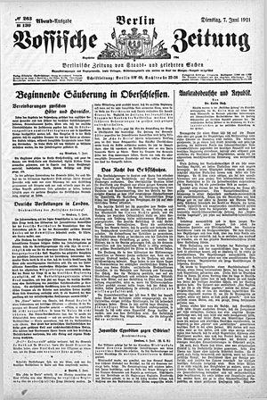Vossische Zeitung on Jun 7, 1921