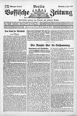 Vossische Zeitung on Jun 8, 1921