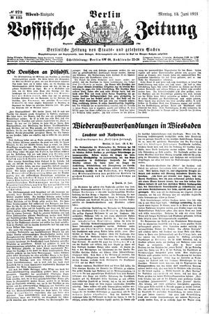 Vossische Zeitung on Jun 13, 1921