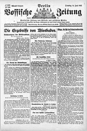 Vossische Zeitung vom 14.06.1921