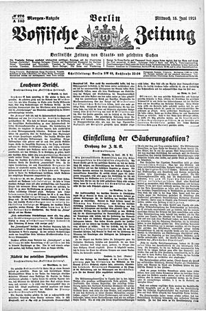 Vossische Zeitung vom 15.06.1921