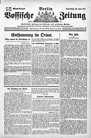 Vossische Zeitung vom 23.06.1921