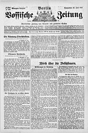 Vossische Zeitung vom 25.06.1921