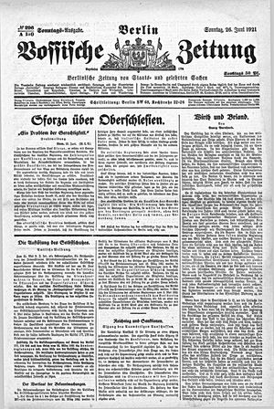 Vossische Zeitung on Jun 26, 1921