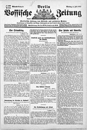 Vossische Zeitung vom 04.07.1921