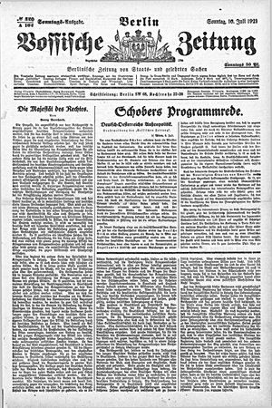 Vossische Zeitung vom 10.07.1921