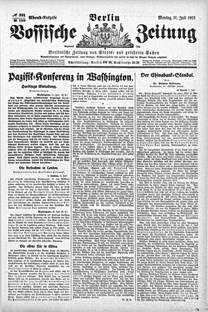 Vossische Zeitung vom 11.07.1921