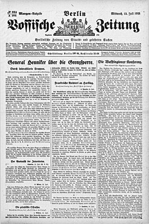 Vossische Zeitung vom 13.07.1921