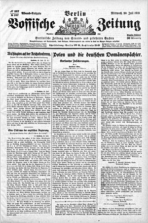 Vossische Zeitung vom 20.07.1921