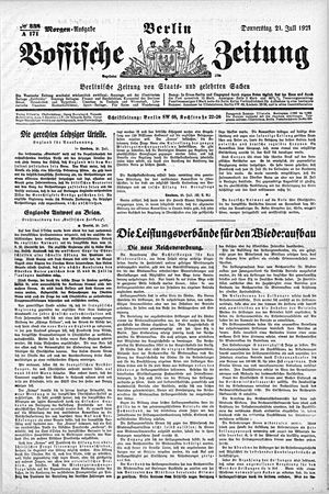 Vossische Zeitung vom 21.07.1921