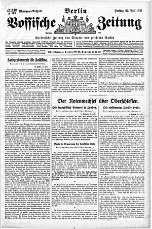 Vossische Zeitung vom 22.07.1921