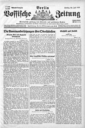 Vossische Zeitung vom 22.07.1921