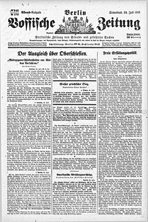 Vossische Zeitung vom 23.07.1921