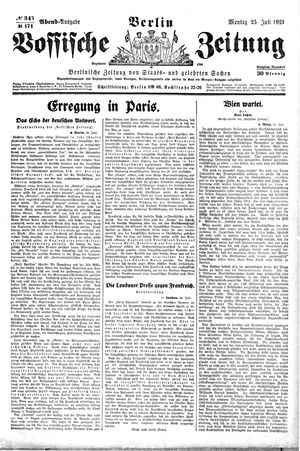 Vossische Zeitung on Jul 25, 1921