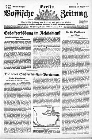 Vossische Zeitung vom 10.08.1921