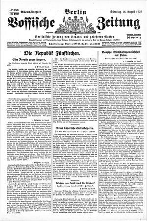 Vossische Zeitung vom 16.08.1921