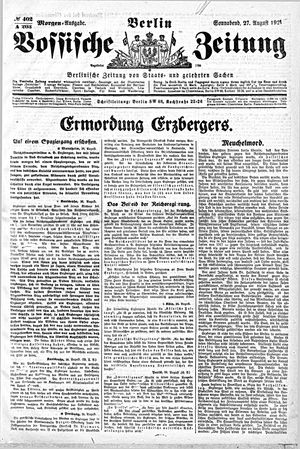 Vossische Zeitung vom 27.08.1921