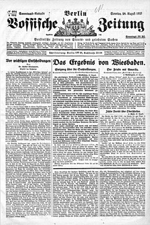 Vossische Zeitung vom 28.08.1921
