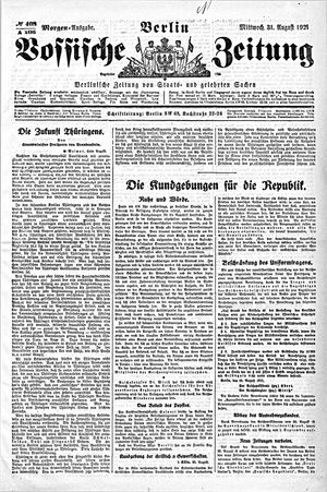 Vossische Zeitung vom 31.08.1921