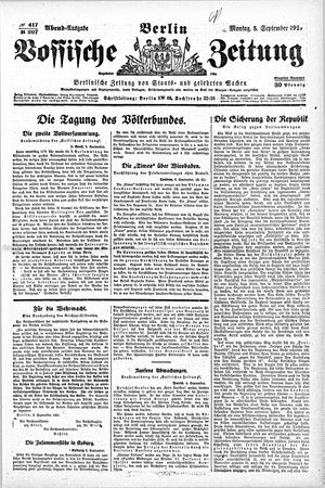 Vossische Zeitung vom 05.09.1921