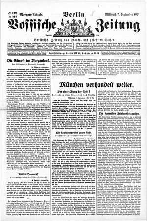 Vossische Zeitung vom 07.09.1921