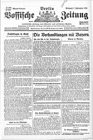Vossische Zeitung vom 07.09.1921