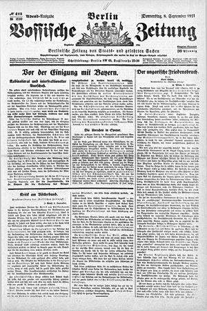Vossische Zeitung vom 08.09.1921