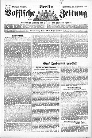 Vossische Zeitung vom 22.09.1921