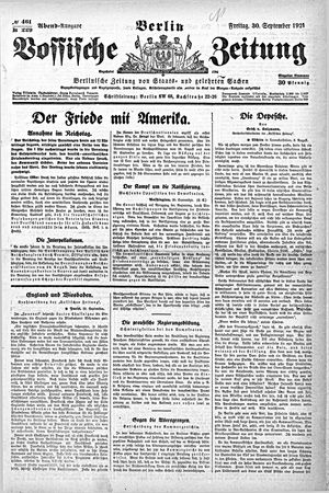 Vossische Zeitung vom 30.09.1921