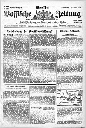 Vossische Zeitung vom 01.10.1921