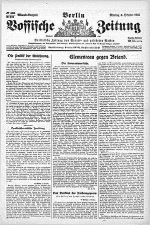 Vossische Zeitung vom 03.10.1921