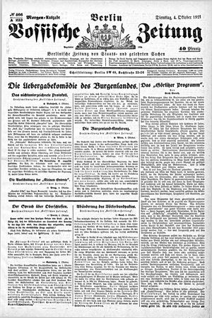 Vossische Zeitung vom 04.10.1921
