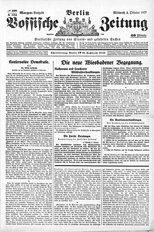 Vossische Zeitung vom 05.10.1921