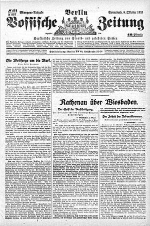 Vossische Zeitung vom 08.10.1921