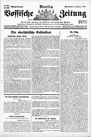 Vossische Zeitung vom 08.10.1921