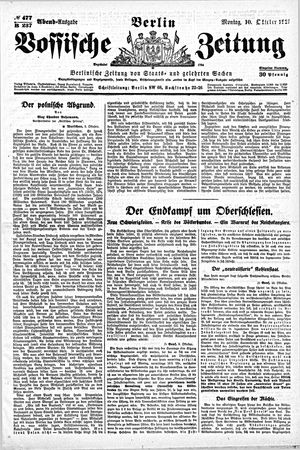Vossische Zeitung vom 10.10.1921