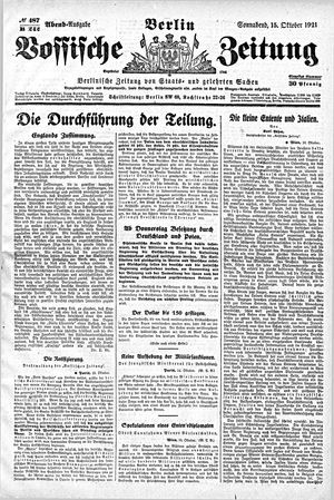 Vossische Zeitung vom 15.10.1921