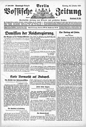 Vossische Zeitung vom 23.10.1921