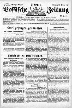 Vossische Zeitung on Oct 25, 1921