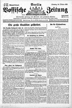 Vossische Zeitung vom 25.10.1921