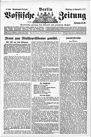 Vossische Zeitung vom 06.11.1921