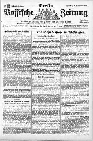 Vossische Zeitung on Nov 8, 1921