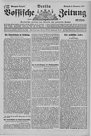 Vossische Zeitung vom 09.11.1921
