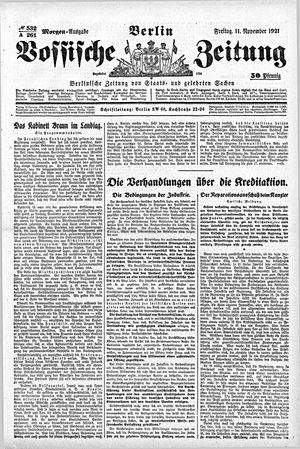 Vossische Zeitung vom 11.11.1921