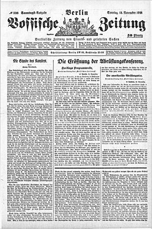 Vossische Zeitung vom 13.11.1921