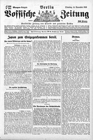 Vossische Zeitung vom 15.11.1921