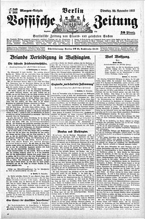 Vossische Zeitung vom 22.11.1921