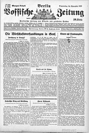Vossische Zeitung vom 24.11.1921