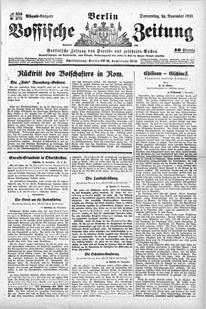 Vossische Zeitung vom 24.11.1921