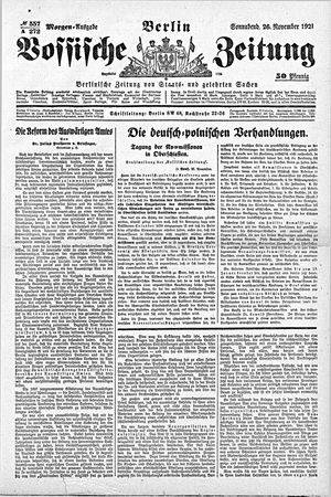 Vossische Zeitung vom 26.11.1921